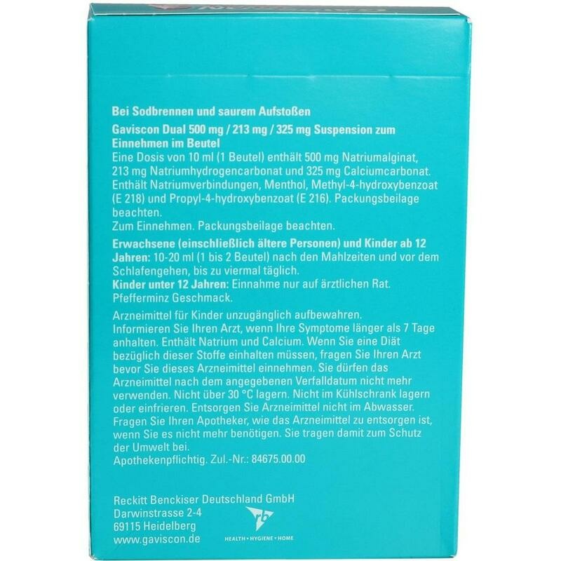 GAVISCON Dual 500mg/213mg/325mg Susp.z.Einn.Btl.